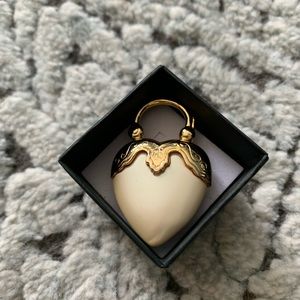 Cream and gold heart charm